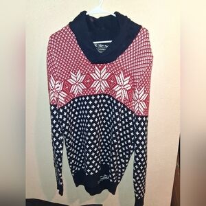 Mens Express Vintage Nordic Snow flake Preppy Christmas Sweater L
